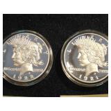 (2) High Relief Peace Dollar Replicas