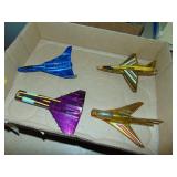 Flat of Vintage Hot Birds metal Toy Airplanes