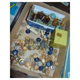 Flat full of Vintage & Military Buttons Plus