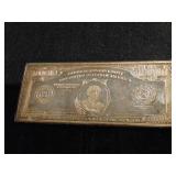 One Troy POUND Silver Bar, replica $10,000 Note
