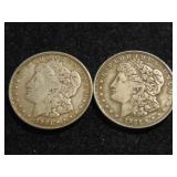 (2) Morgan Silver Dollars 1921-D, 1921