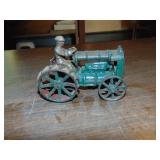 Antique cast iron toy Tractor W/Farmer