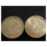 (2) Morgan Silver Dollars, 1921, 1921-D