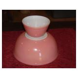 (2) Vintage Pink & White Pyrex Bowls