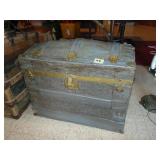 Antique Camel Back Steamer Trunk