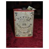 Empty Antique Dupont FF Gunpowder Can