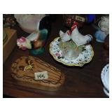 Lot of China & Glass Chicken Decor Plus