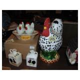 Large Lot of Ceramic Rooster Decor