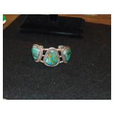 Vintage Navajo Turquoise & Silver Cuff
