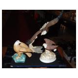 (1) Large Resin & (2) Ceramic Eagle Figurines