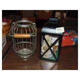Large Christmas Lantern & Galvanized Candle Decor