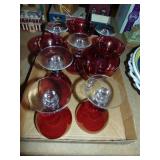 Flat of Cranberry Glass Goblets