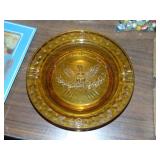Vintage/Retro Amber Glass Federal Eagle Ashtray