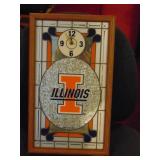 Battery Op. Mirrored Illini Clock