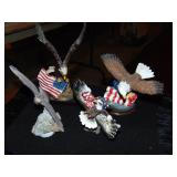 (4) Resin Eagle Figurines