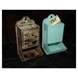 (2) Vintage/Retro Metal Match Safes