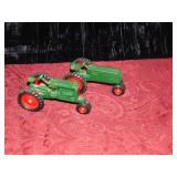 (2) Smaller Scale Oliver Die Cast Toy Tractors