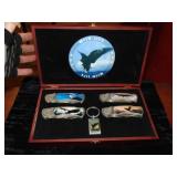 Set Of Collector Eagle Scene Pocket Knives