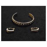 Western Style Sterling Cuff & Earrings