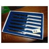 (6) Rhada Type Stainless Steak Knives In Box