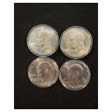(4) Bicentennial Proof/Near Proof S Ike Dollars