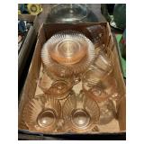 Flat Full Of Pink Depression Glassware