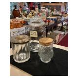 (3) Decorator Glass Containers