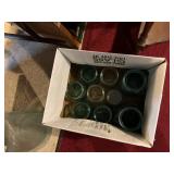 Box Full Of Antique Blue Canning Jars