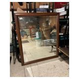 Large Antique Heavy Oak? Framed Farmhouse Mirror