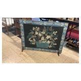 Hand Painted Floral Design Fireplace Screen