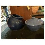 Cobalt Stoneware Pitcher & Casserole Dish