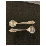 (2) Grand Boraque Pattern Sterling Salt Spoons