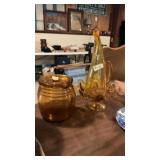 Lot Of Mid Mod Amber Glassware