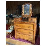 Antique Victorian Dresser W/Swivel Mirror