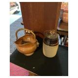 Mini Copper Coal Bucket & Crock Jar
