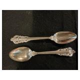 (2) Grand Boraque Pattern Sterling Teaspoons