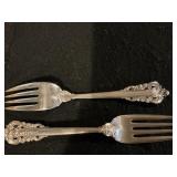 (2) Grand Boraque Pattern Sterling Salad Forks