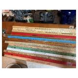 (14) Vintage Advertising Yard Sticks Farm & Local