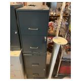 (2) Small Metal Stacking File Cabinets