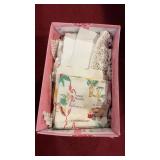 Box Full Of Vintage Needlework & Linens