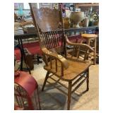Solid Oak, Pressed Back, Captains Chair