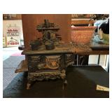 Antique Cast Iron Toy Stove W/Pots & Pans