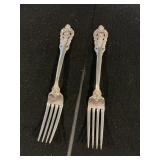 (2) Grand Boraque Pattern Sterling Dinner Forks