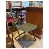 Vintage Punched Metal Folding Chair