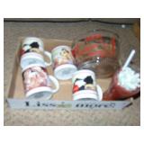 Set of Coca Cola Mugs, Candle, Glass Snack Bowl