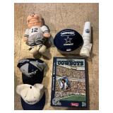Box Full Of Dallas Cowboys Collectibles