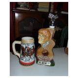 Vintage Jim Beam Decanter & Budweiser Stein