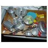 Flat Of Vintage/Retro Aluminum Childrens Dishes