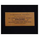 1894 St. Charles Catholic Church Bazaar Ticket
