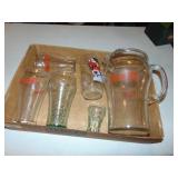 Retro Glass Coca- Cola Pitcher & Misc. Tumblers